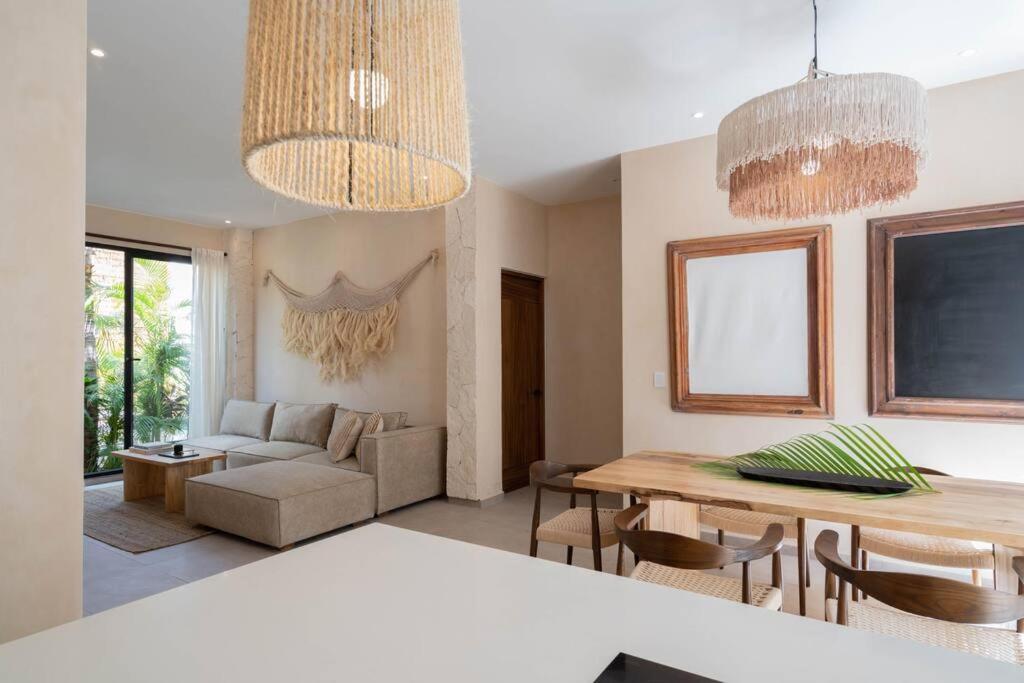 Апартаменты Lujoso Departamento Boho-Chic Con Alberca Privada Тулум Экстерьер фото