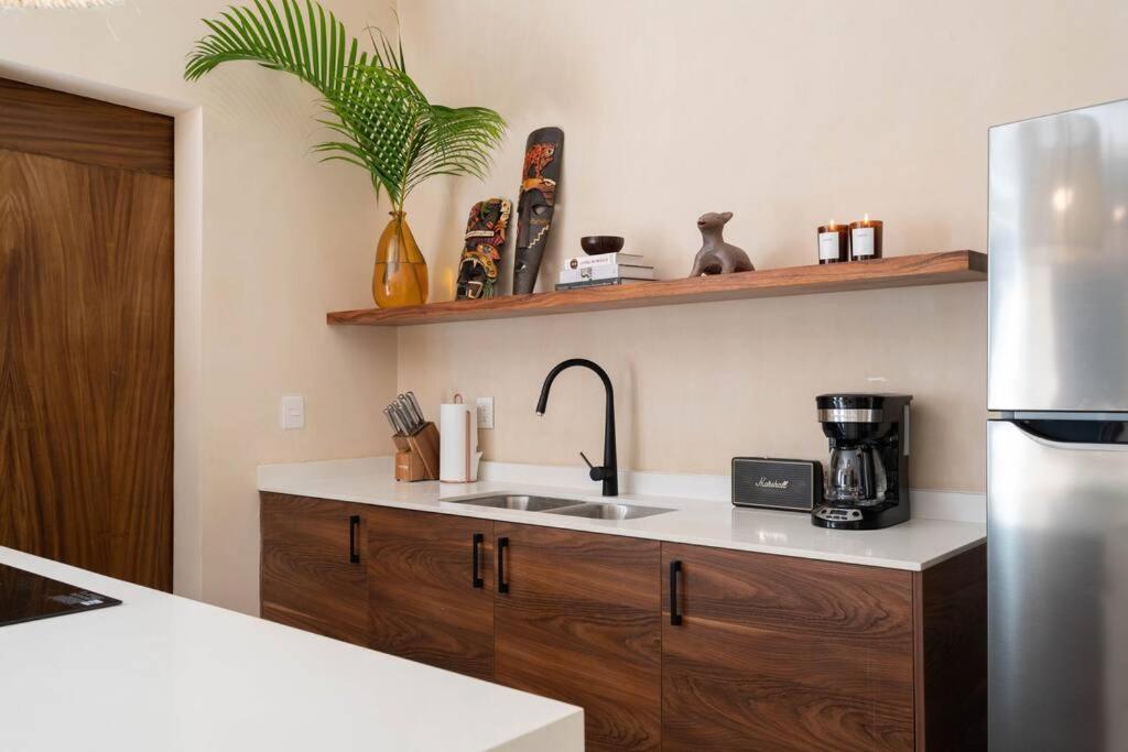 Апартаменты Lujoso Departamento Boho-Chic Con Alberca Privada Тулум Экстерьер фото