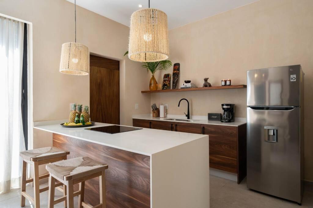 Апартаменты Lujoso Departamento Boho-Chic Con Alberca Privada Тулум Экстерьер фото