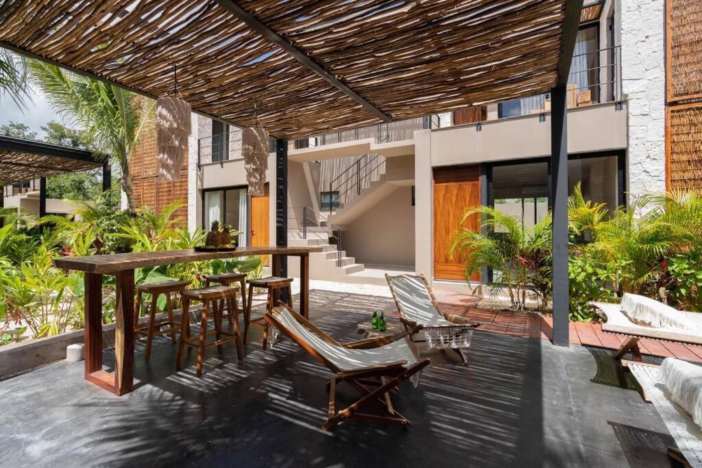 Апартаменты Lujoso Departamento Boho-Chic Con Alberca Privada Тулум Экстерьер фото