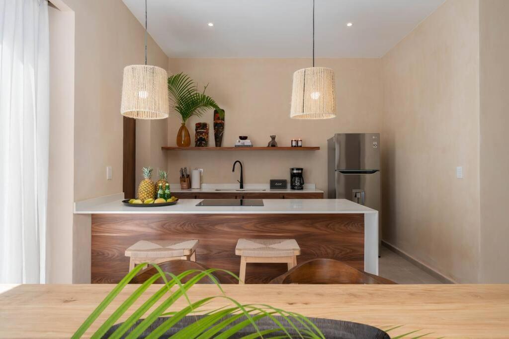 Апартаменты Lujoso Departamento Boho-Chic Con Alberca Privada Тулум Экстерьер фото